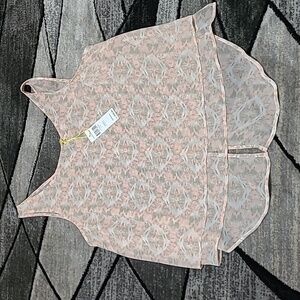 BCBGeneration Sheer Open Split Back Droptail Sleeveless Shirt